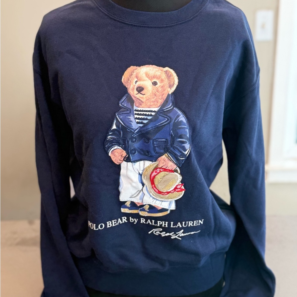 Ralph Lauren Navy Polo Bear Crewneck